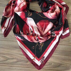 Large Flower Theme Square Scarf